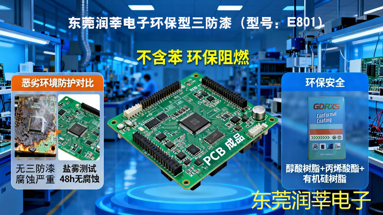 东莞润莘电子环保型三防漆E801：电子元件的“安全防护盾”