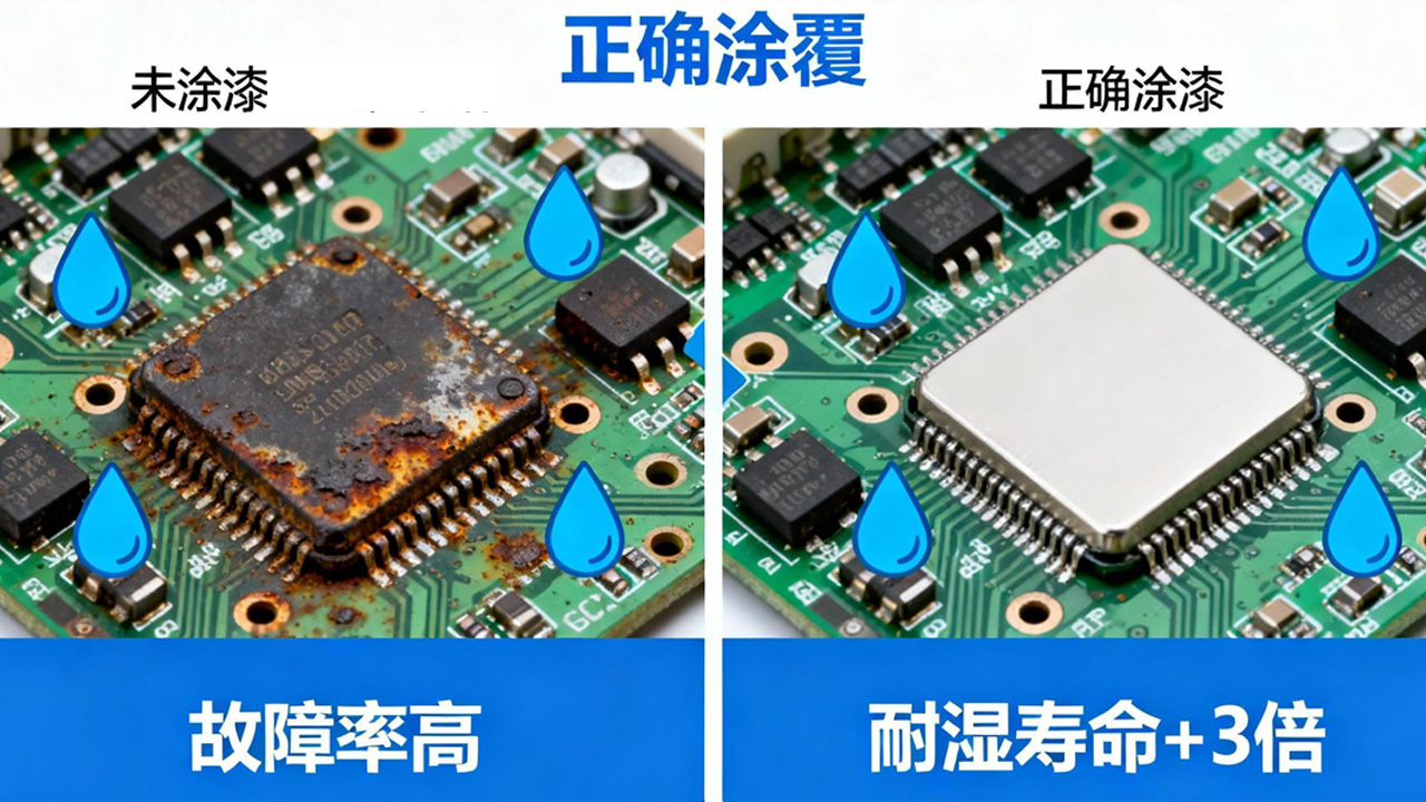 充电桩 PCBA 线路板三防漆：2 大核心注意事项，规避防护失效风险(图3)