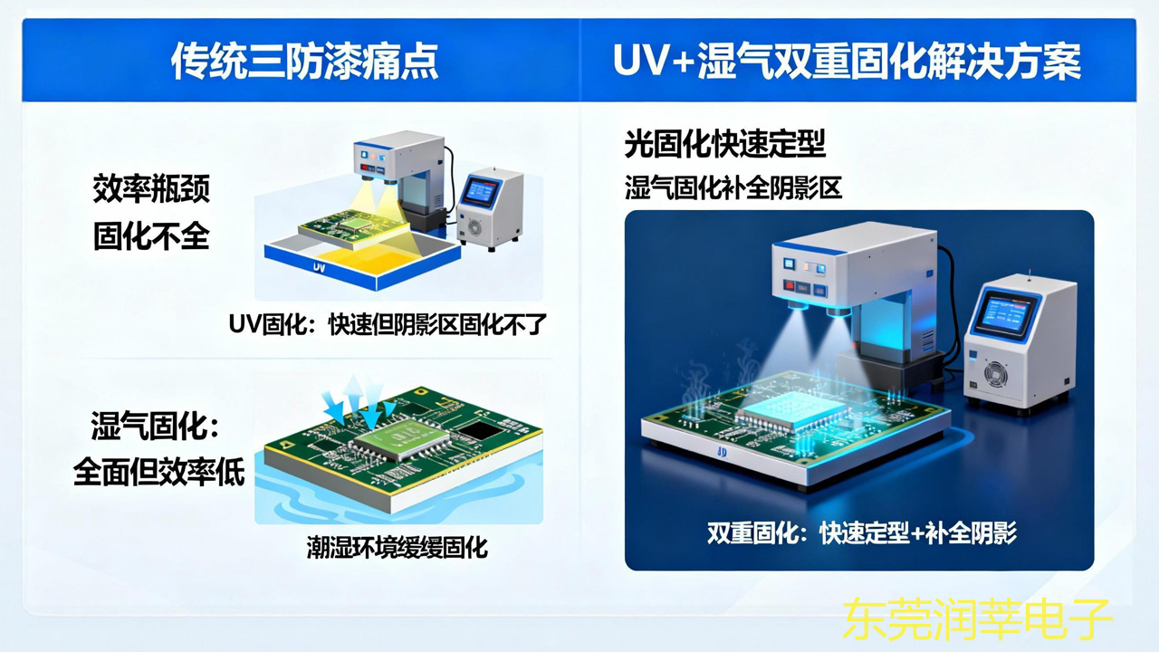 UV + 湿气双重固化三防漆：4 大应用优点 + 4 个避坑要点(图2)