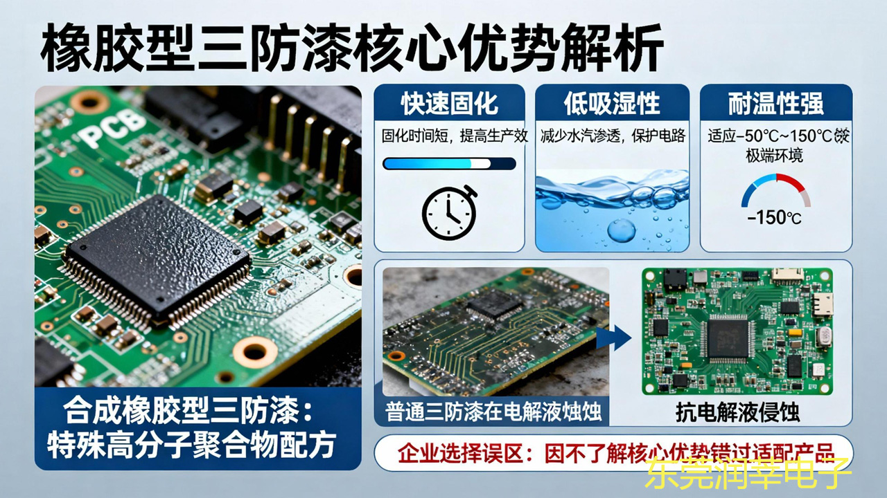 橡胶型三防漆是什么？5 大特性 + 4 大场景，PCB 防潮耐温双达标(图1)