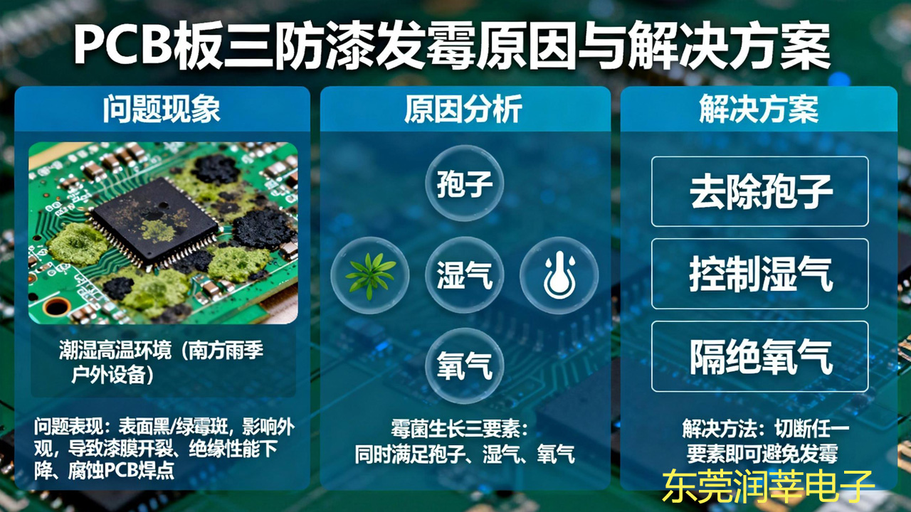 PCB 板三防漆发霉？3 大核心因素 + 5 招避免，潮湿环境也不怕(图1)